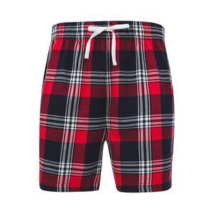 SF Men Tartan Lounge Shorts / Red/Navy